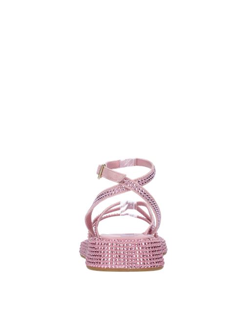 Sandali flat modello ROSIE 16 in camoscio e strass GIA/RHW | ROSIE 16 STRASSROSA